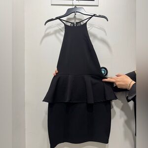 Charlotte Russe Black Peplum Backless Dress